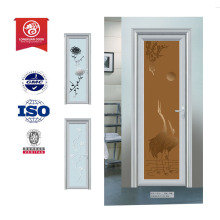 Горячая продажа Manfacturer Wood Imitation Алюминиевая распашная дверь для ванной комнаты